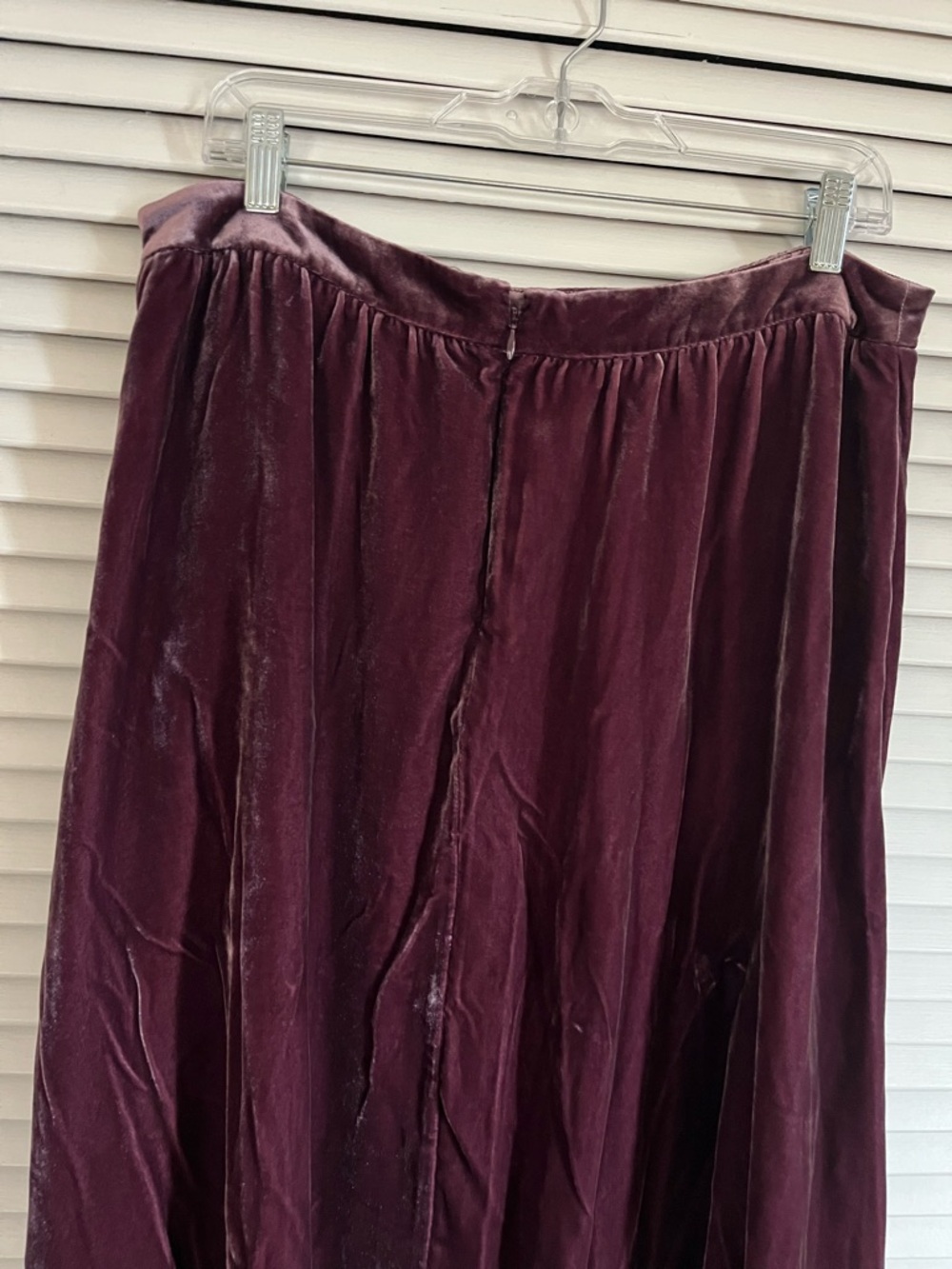 Garnet Hill • Silk Plum Velvet Maxi Skirt - Picture 5 of 8